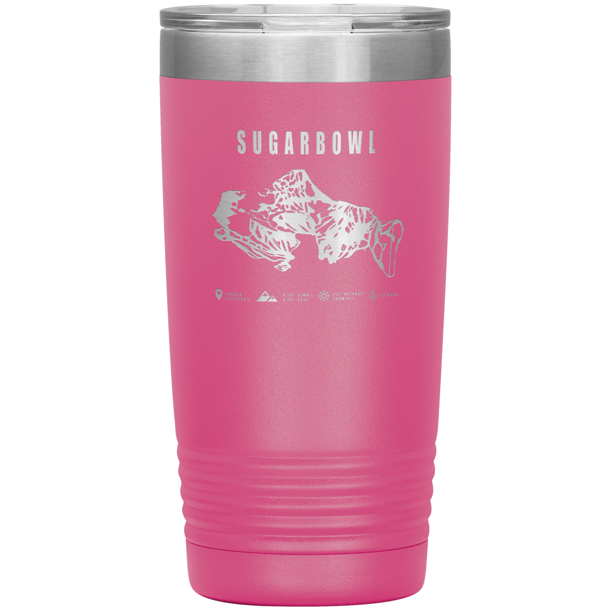 Sugarbowl, California Ski Trail Map 20oz Tumbler - Powderaddicts