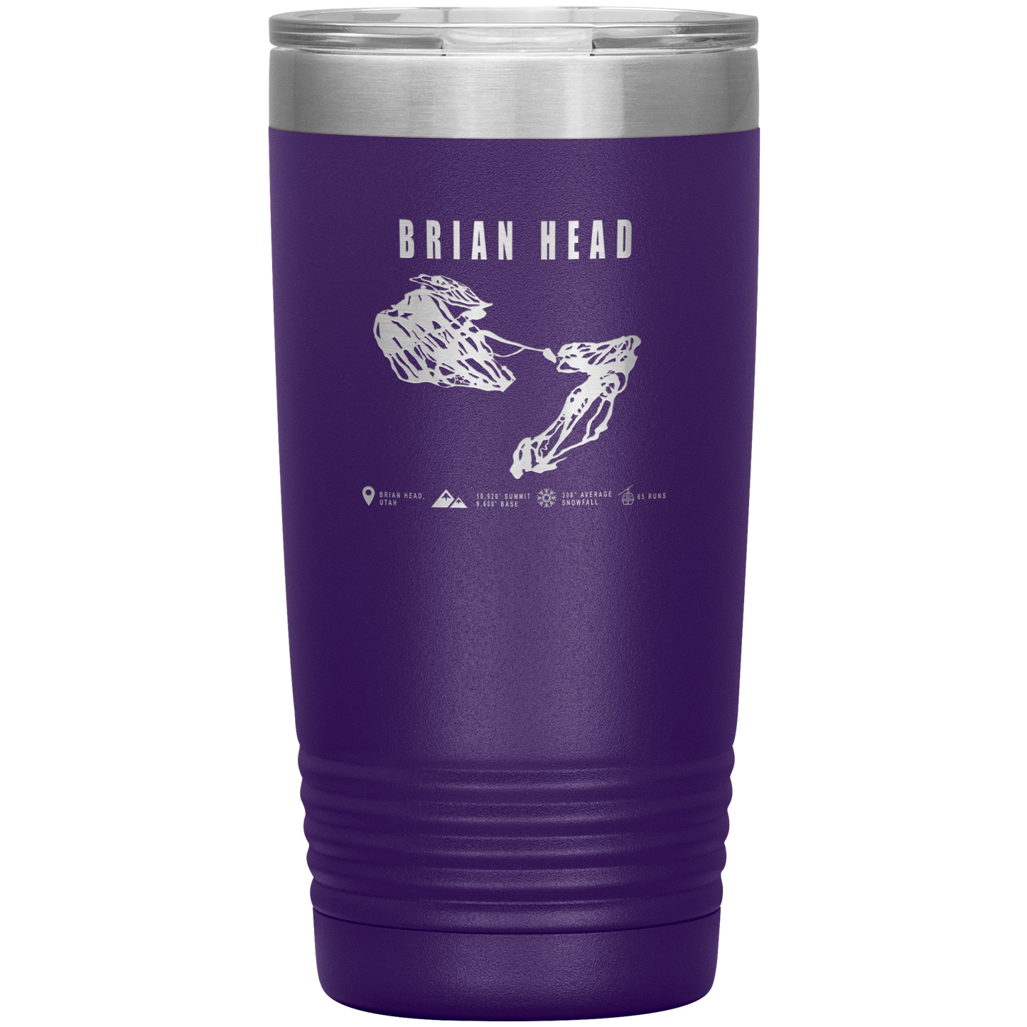 Brian Head,Utah Ski Trail Map 20oz Tumbler - Powderaddicts