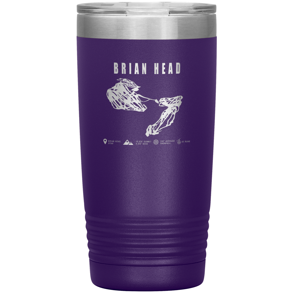 Brian Head,Utah Ski Trail Map 20oz Tumbler - Powderaddicts
