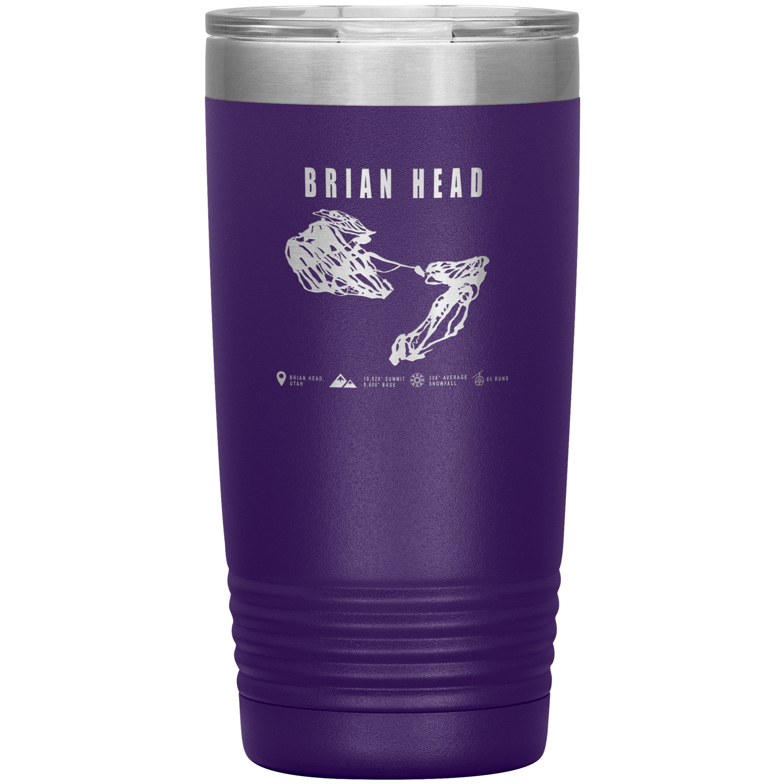 Brian Head,Utah Ski Trail Map 20oz Tumbler - Powderaddicts