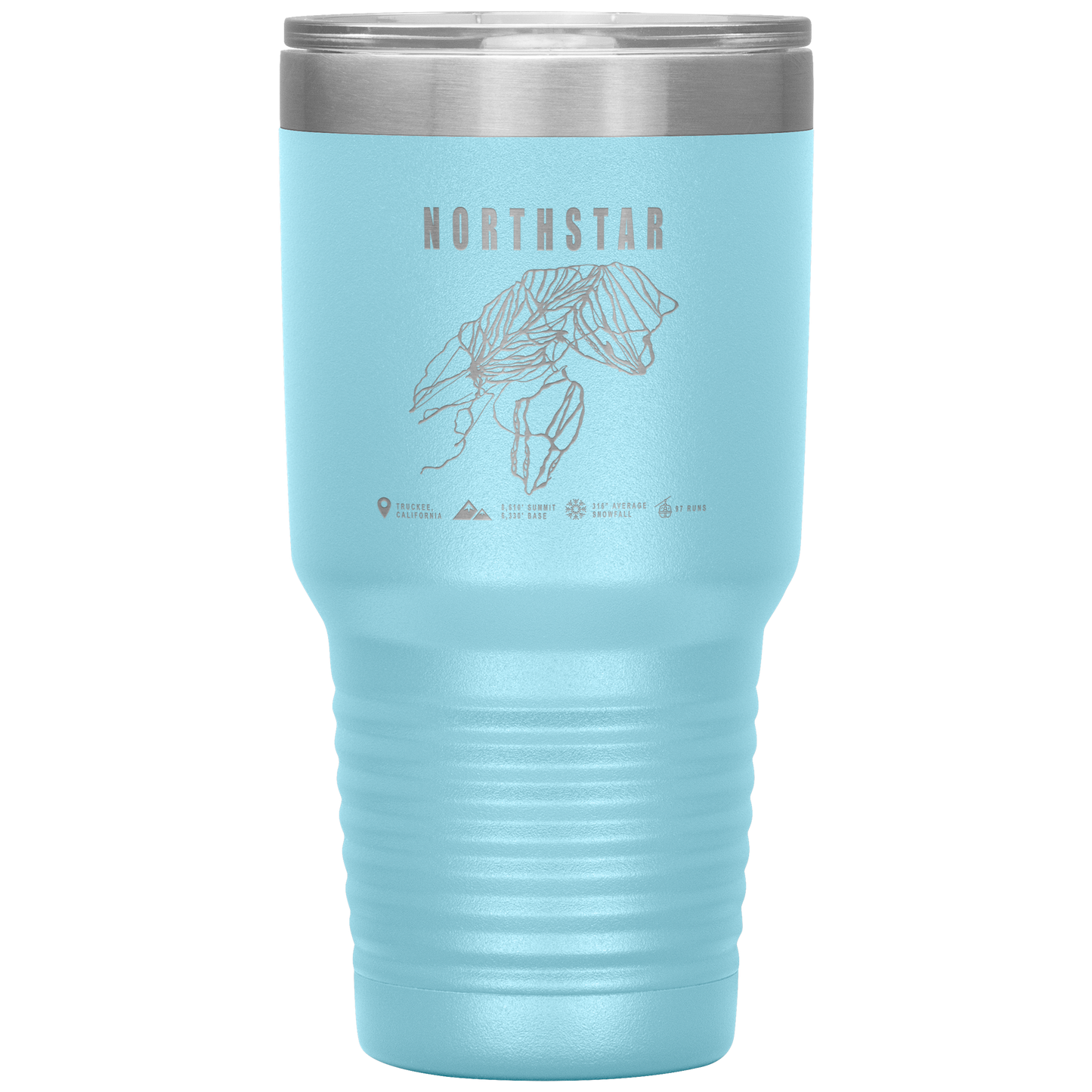 Northstar, California Ski Trail Map 30oz Tumbler - Powderaddicts