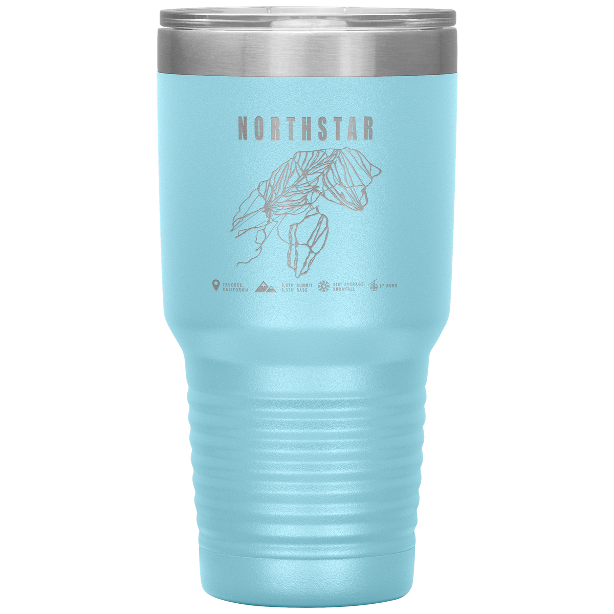 Northstar, California Ski Trail Map 30oz Tumbler - Powderaddicts