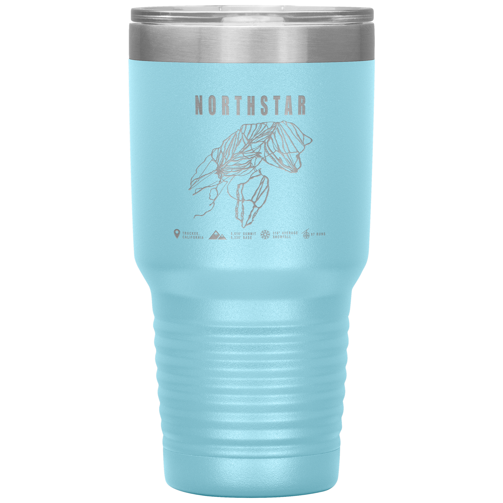 Northstar, California Ski Trail Map 30oz Tumbler - Powderaddicts