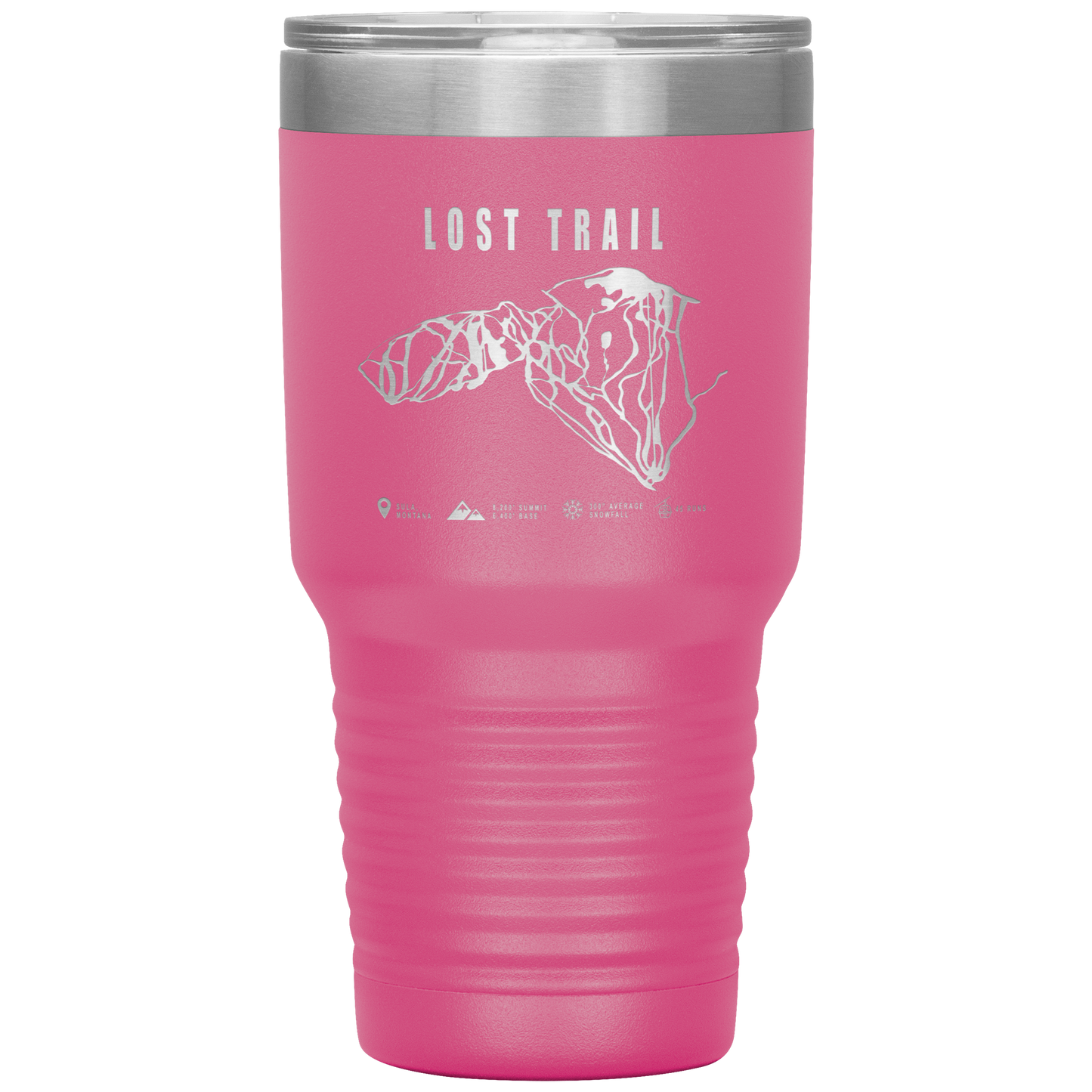 Lost Trail Montana Ski Trail Map 30oz Tumbler - Powderaddicts