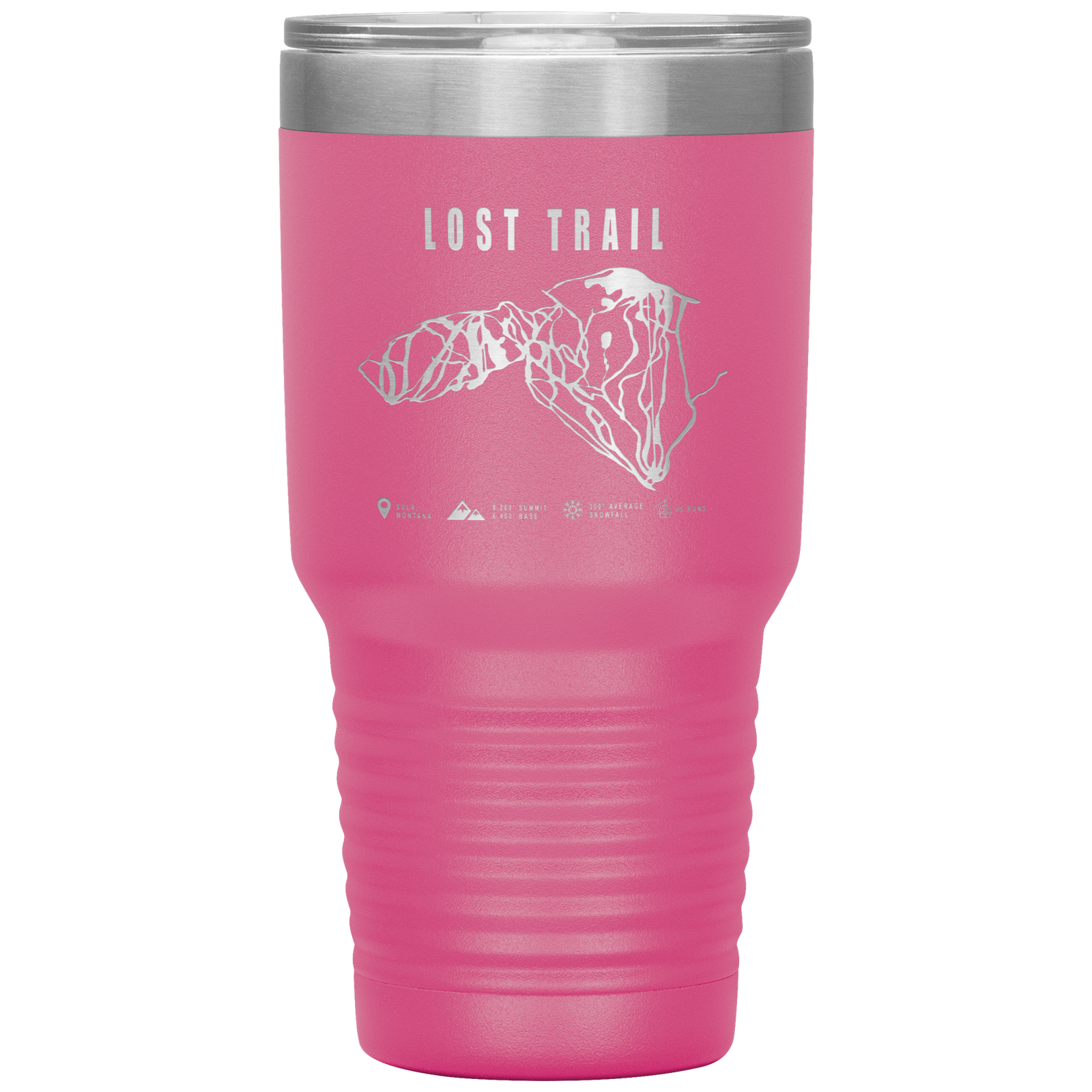 Lost Trail Montana Ski Trail Map 30oz Tumbler - Powderaddicts