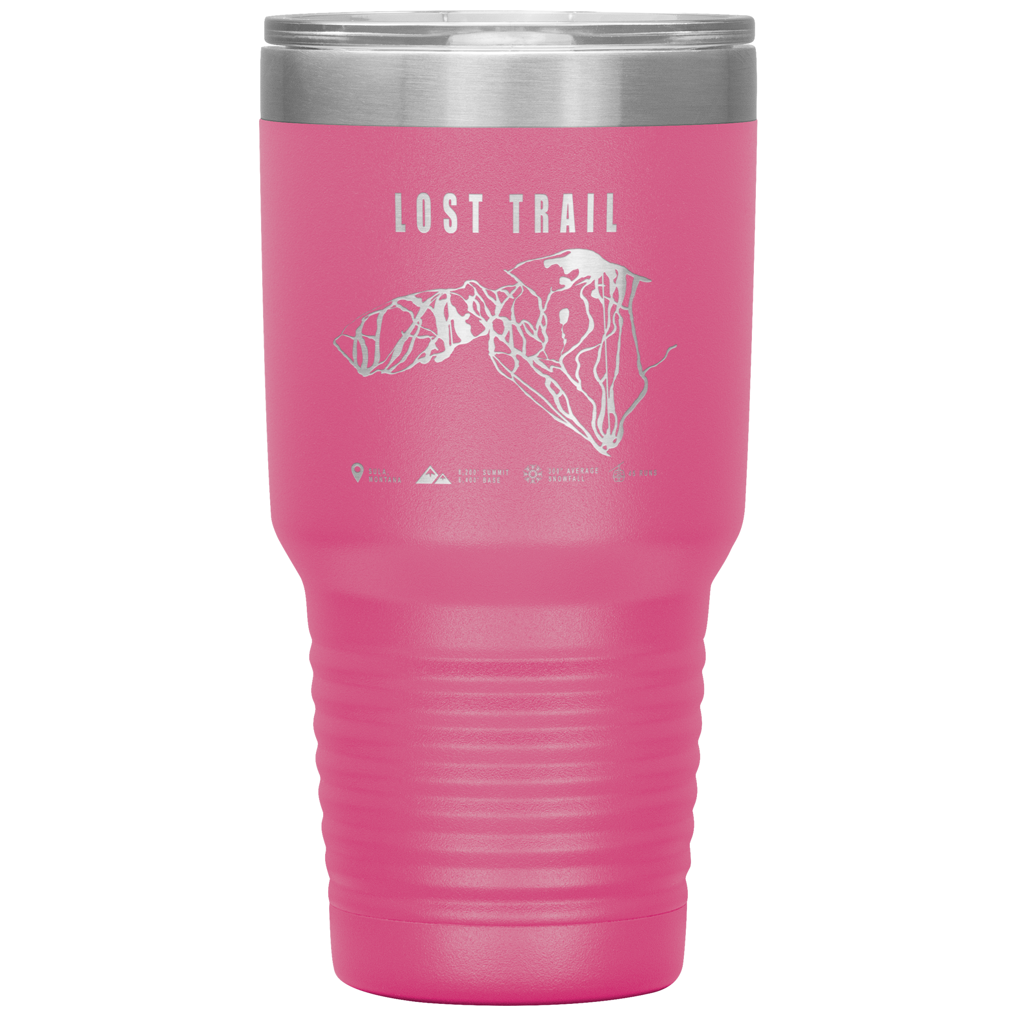 Lost Trail Montana Ski Trail Map 30oz Tumbler - Powderaddicts