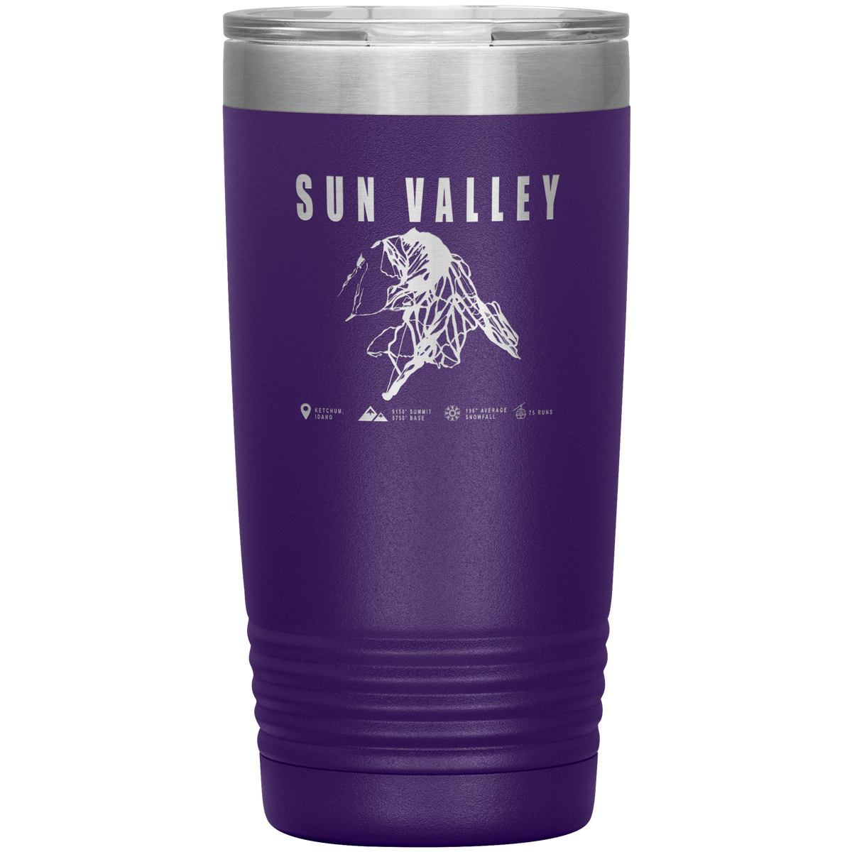 Sun Valley Idaho Ski Trail Map 20oz Tumbler - Powderaddicts