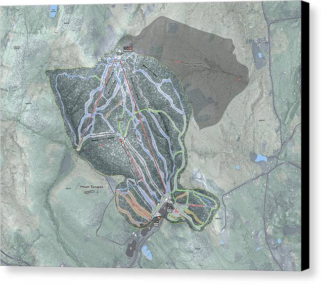 Mount Sunapee Ski Trail Map - Canvas Print - Powderaddicts