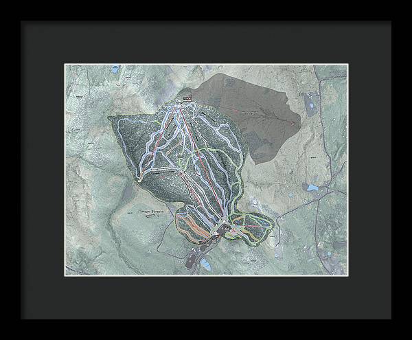 Mount Sunapee Ski Trail Map - Framed Print - Powderaddicts