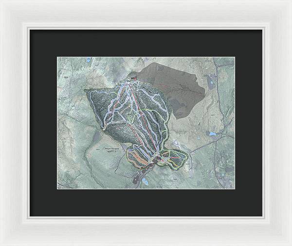 Mount Sunapee Ski Trail Map - Framed Print - Powderaddicts