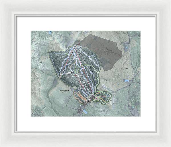 Mount Sunapee Ski Trail Map - Framed Print - Powderaddicts