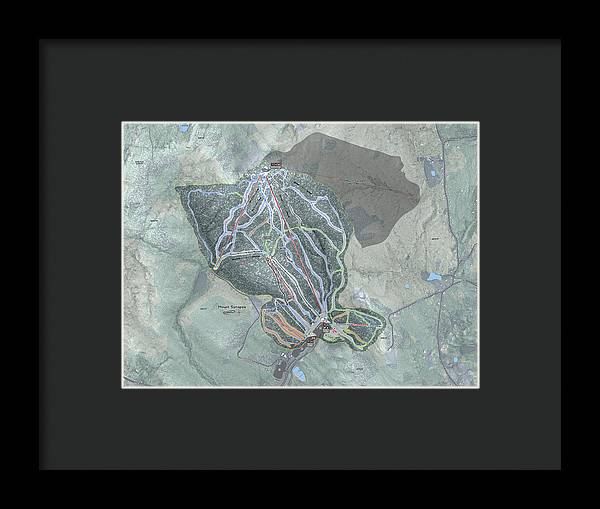 Mount Sunapee Ski Trail Map - Framed Print - Powderaddicts