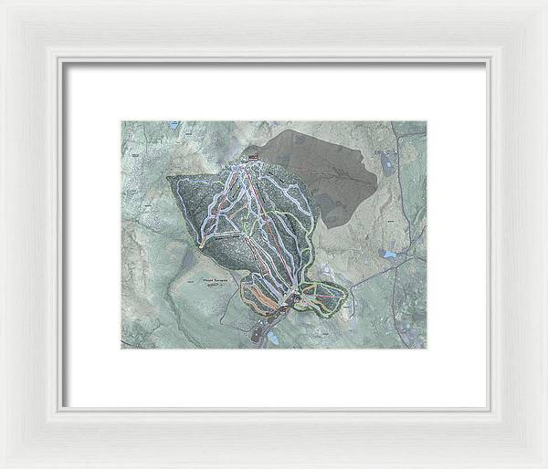 Mount Sunapee Ski Trail Map - Framed Print - Powderaddicts