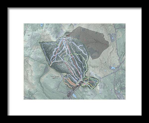 Mount Sunapee Ski Trail Map - Framed Print - Powderaddicts