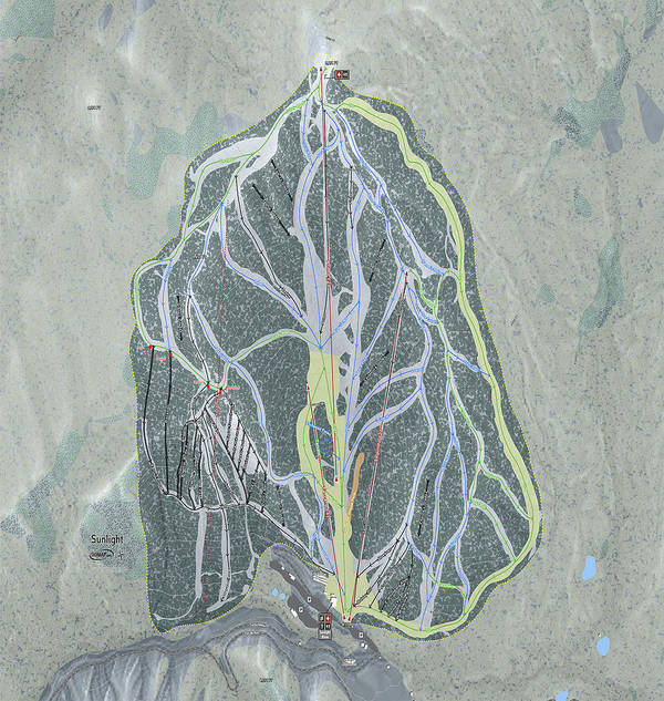 Sunlight Ski Trail Map - Art Print - Powderaddicts