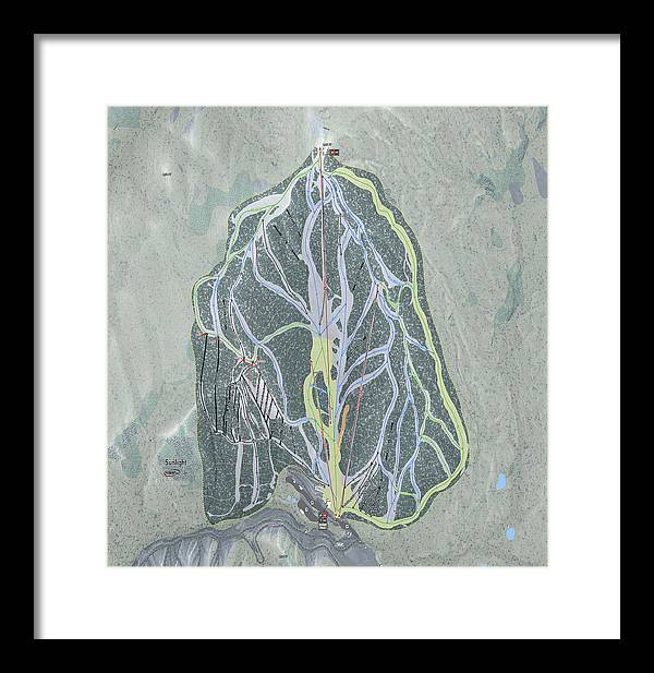Sunlight Ski Trail Map - Framed Print - Powderaddicts