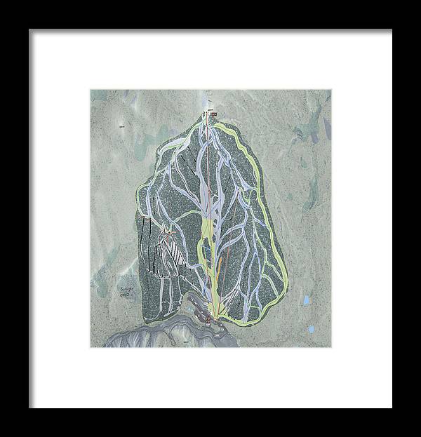 Sunlight Ski Trail Map - Framed Print - Powderaddicts