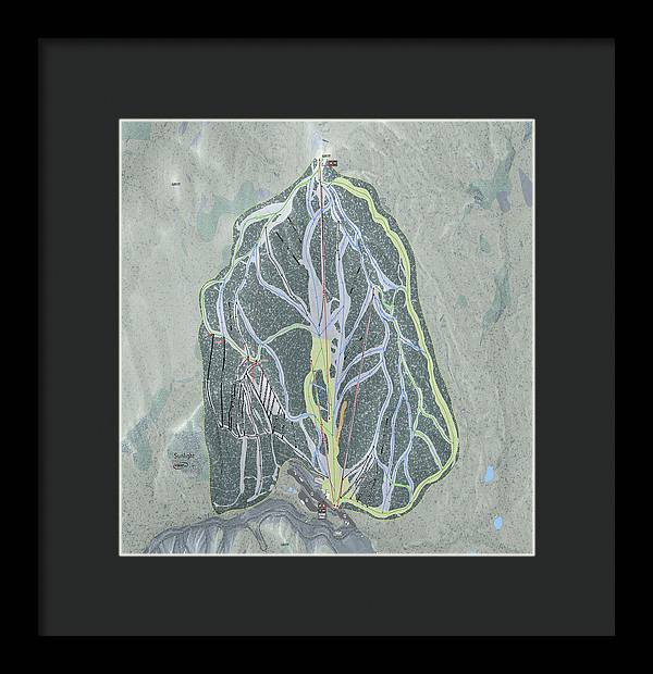 Sunlight Ski Trail Map - Framed Print - Powderaddicts