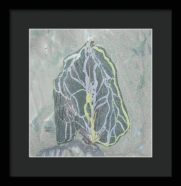 Sunlight Ski Trail Map - Framed Print - Powderaddicts