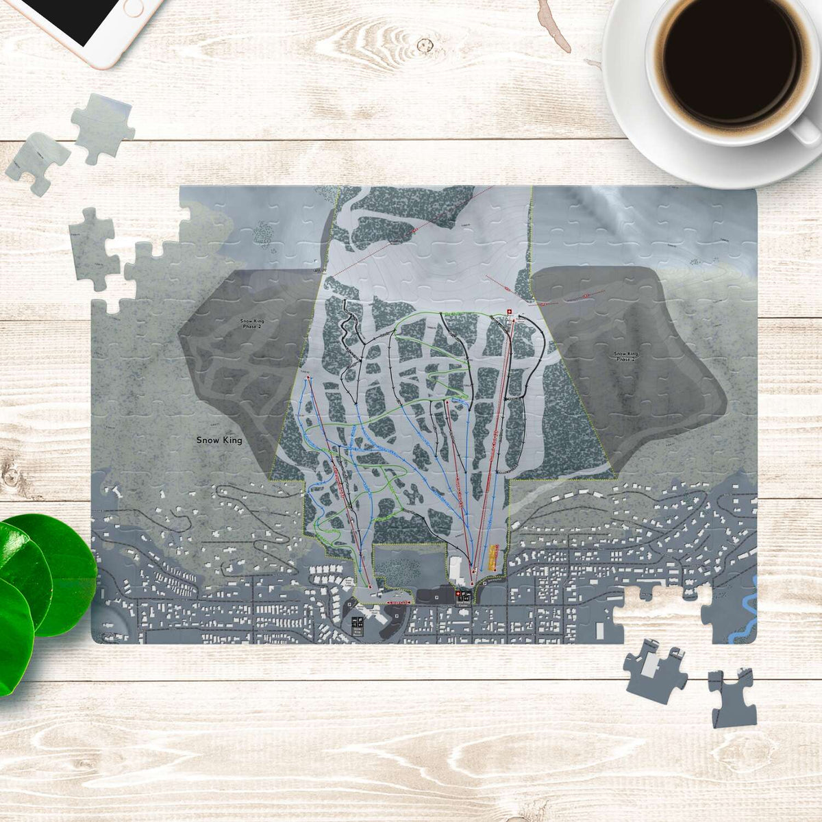 Snow King Wyoming Ski Trail Map Puzzle - Powderaddicts