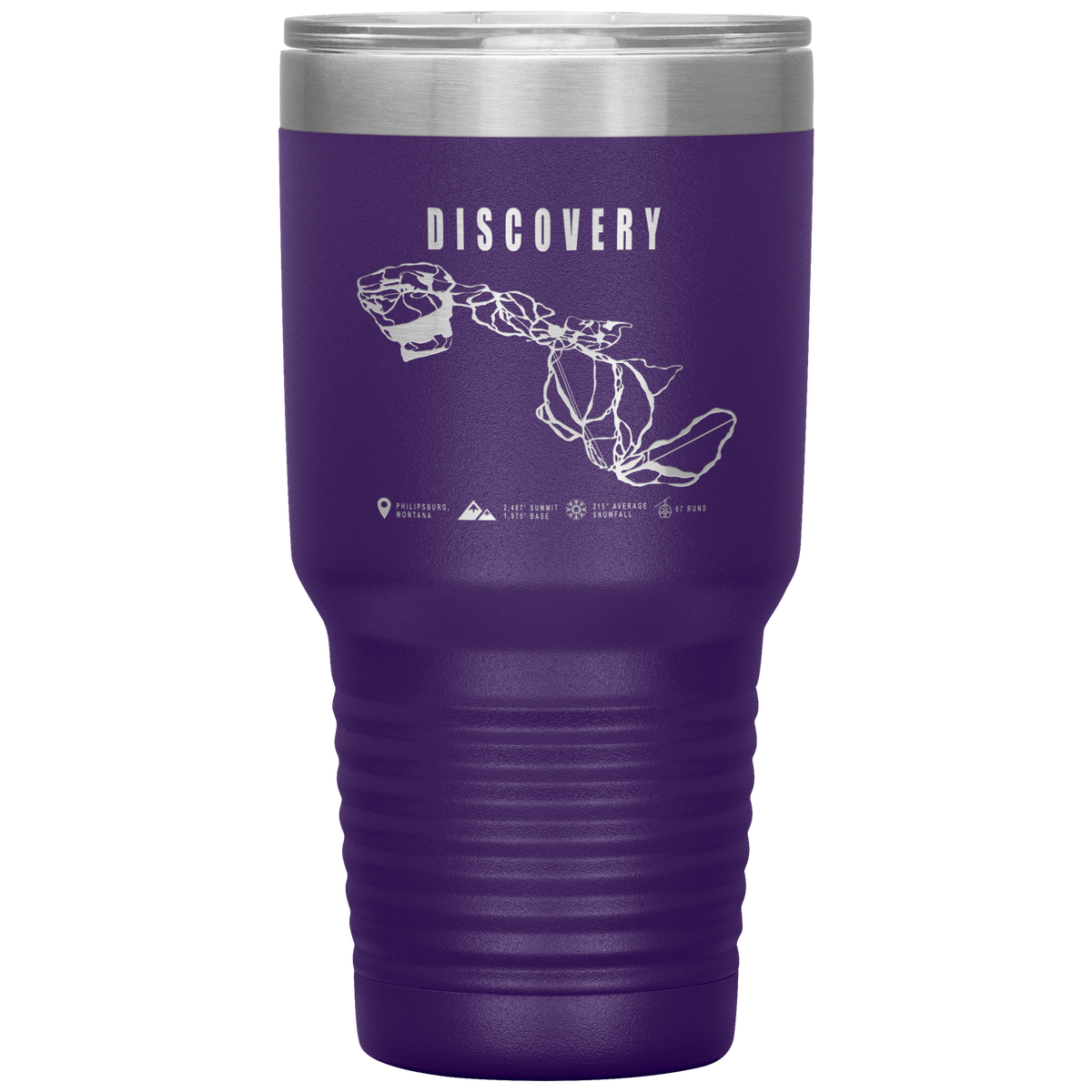 Discovery Montana Ski Trail Map 30oz Tumbler - Powderaddicts