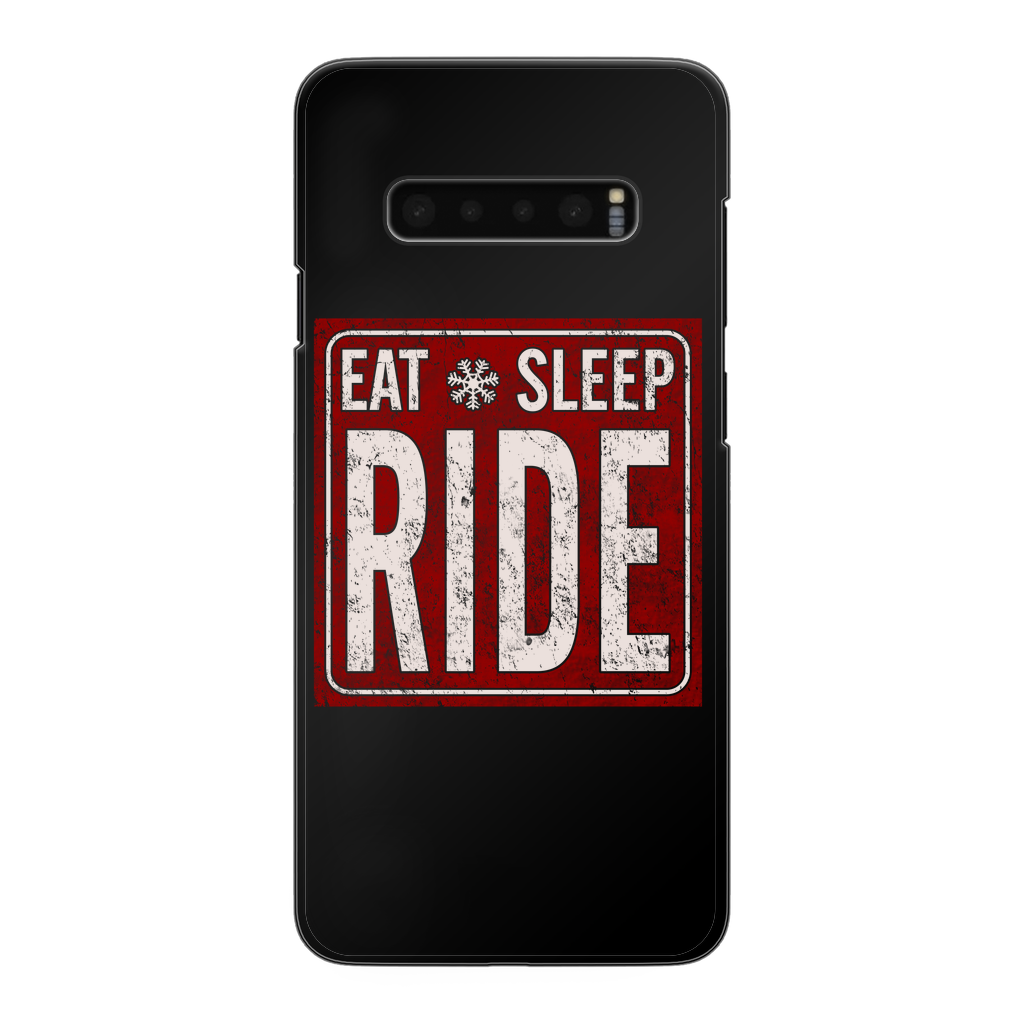 Eat Sleep Snowboard Back Printed Black Hard Phone Case - Powderaddicts