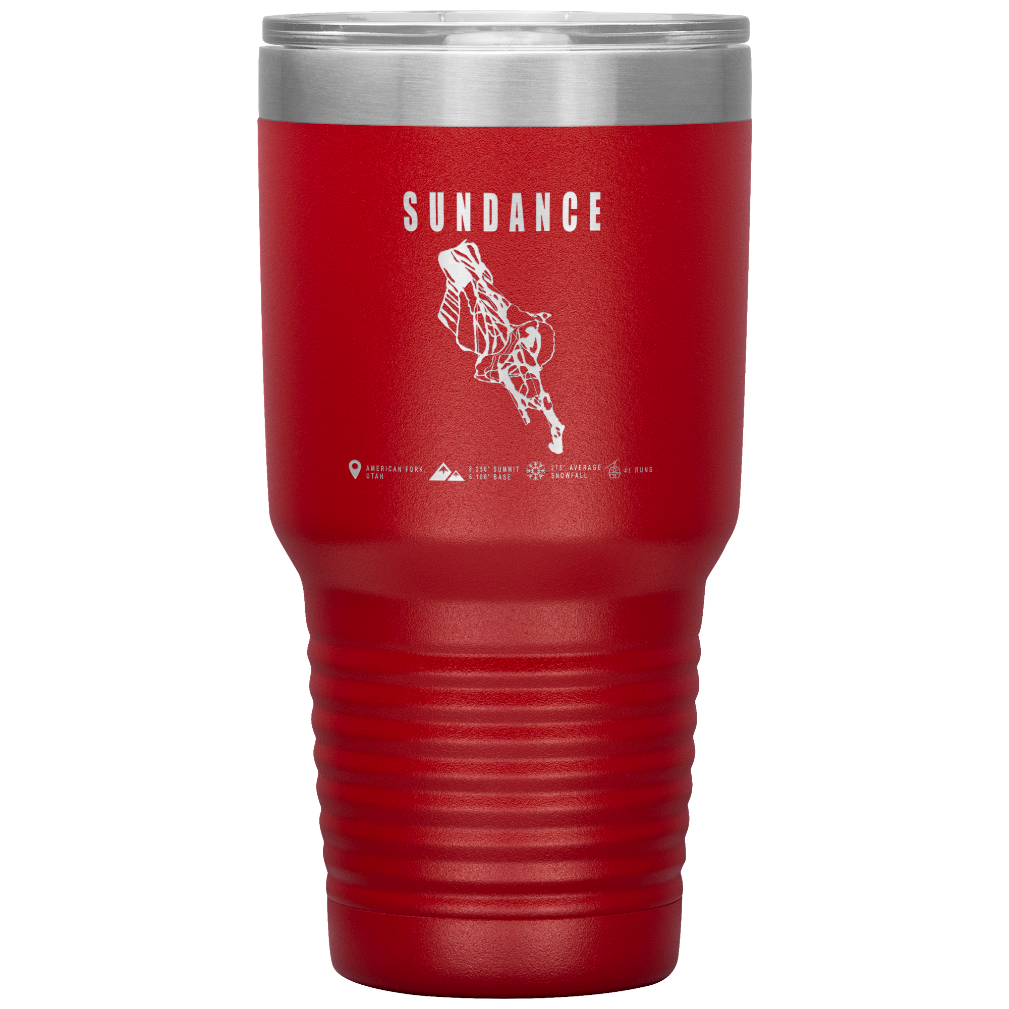 Sundance,Utah Ski Trail Map 30oz Tumbler - Powderaddicts