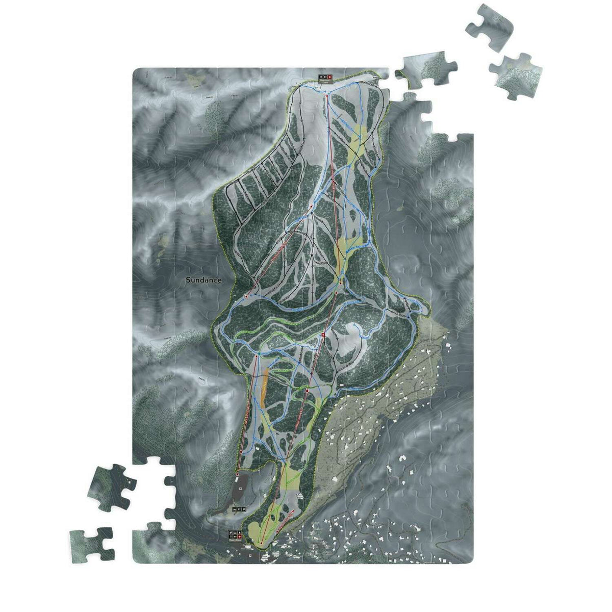 Sundance, Utah Ski Trail Map Puzzle - Powderaddicts