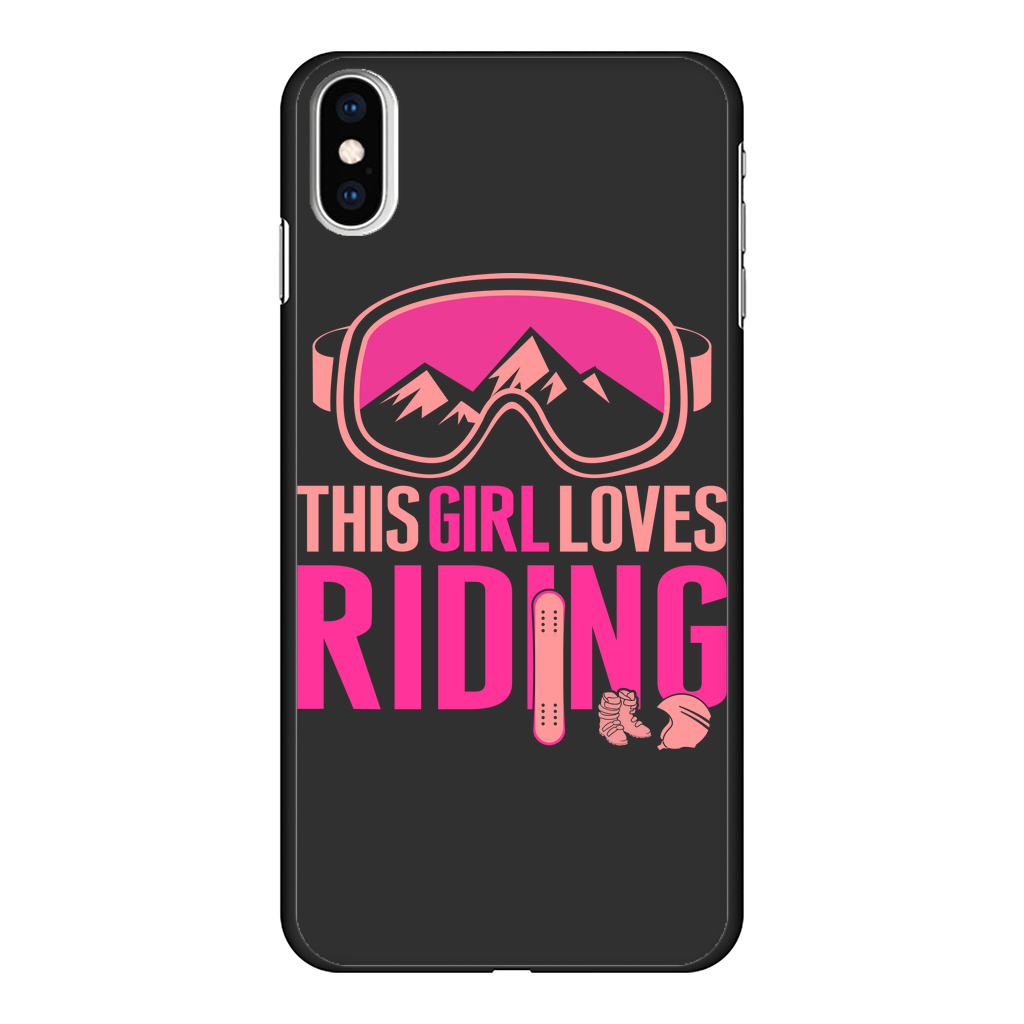 This Girl Loves Riding Back Printed Black Hard Phone Case - Powderaddicts