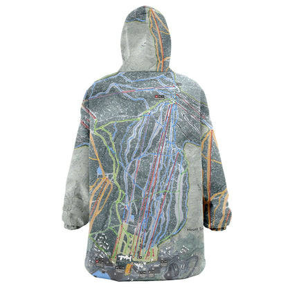 Mount Snow, Vermont Ski Trail Map - Snug Hoodie - Powderaddicts