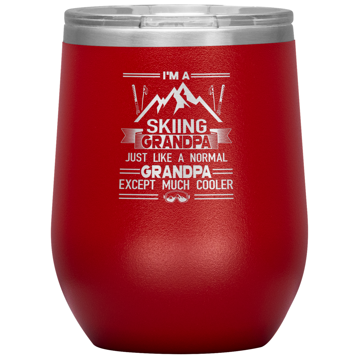 I'm A Skiing Grandpa Wine 12oz Tumbler - Powderaddicts
