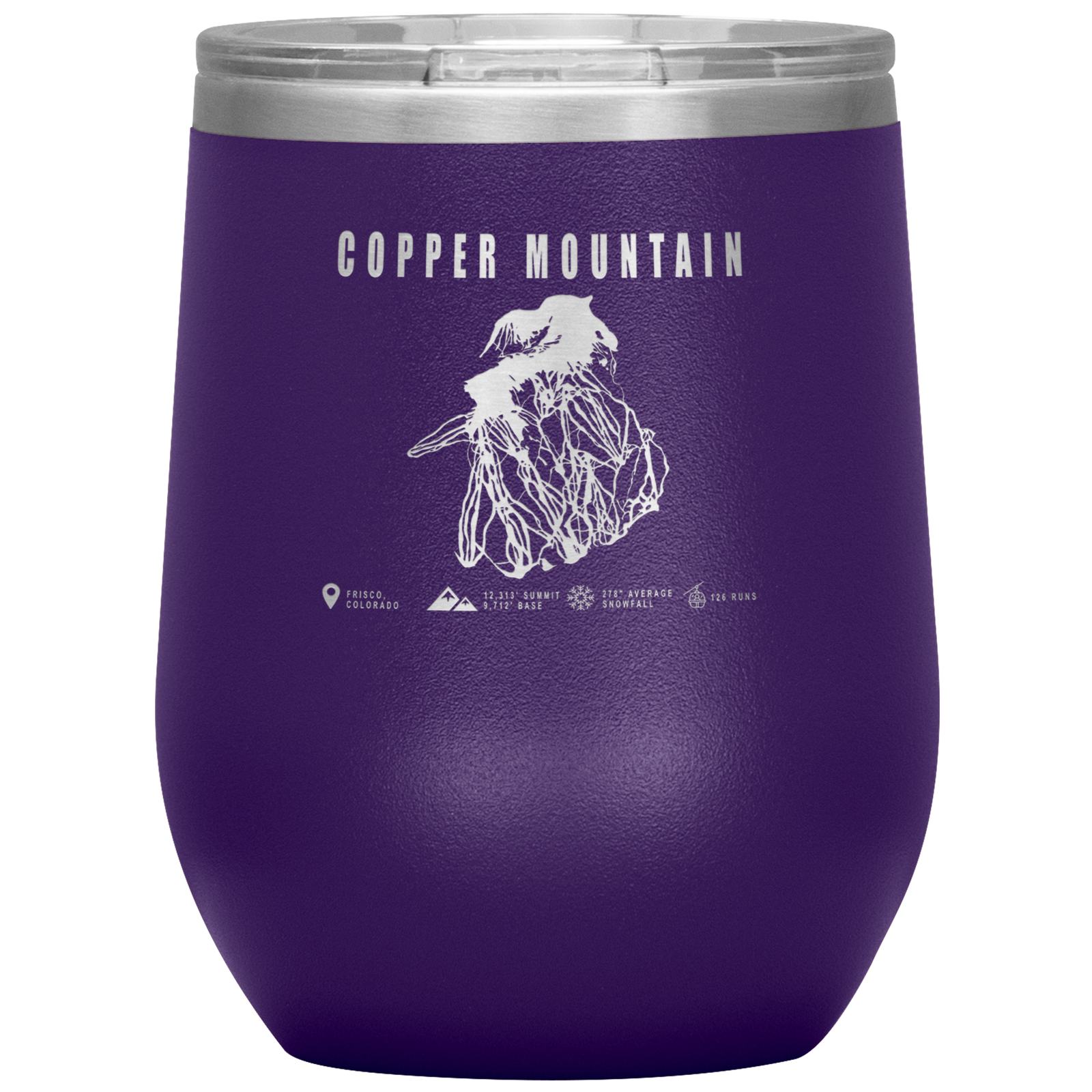 Copper Mountain Colorado Ski Trail Map Wine 12oz Tumbler - Powderaddicts