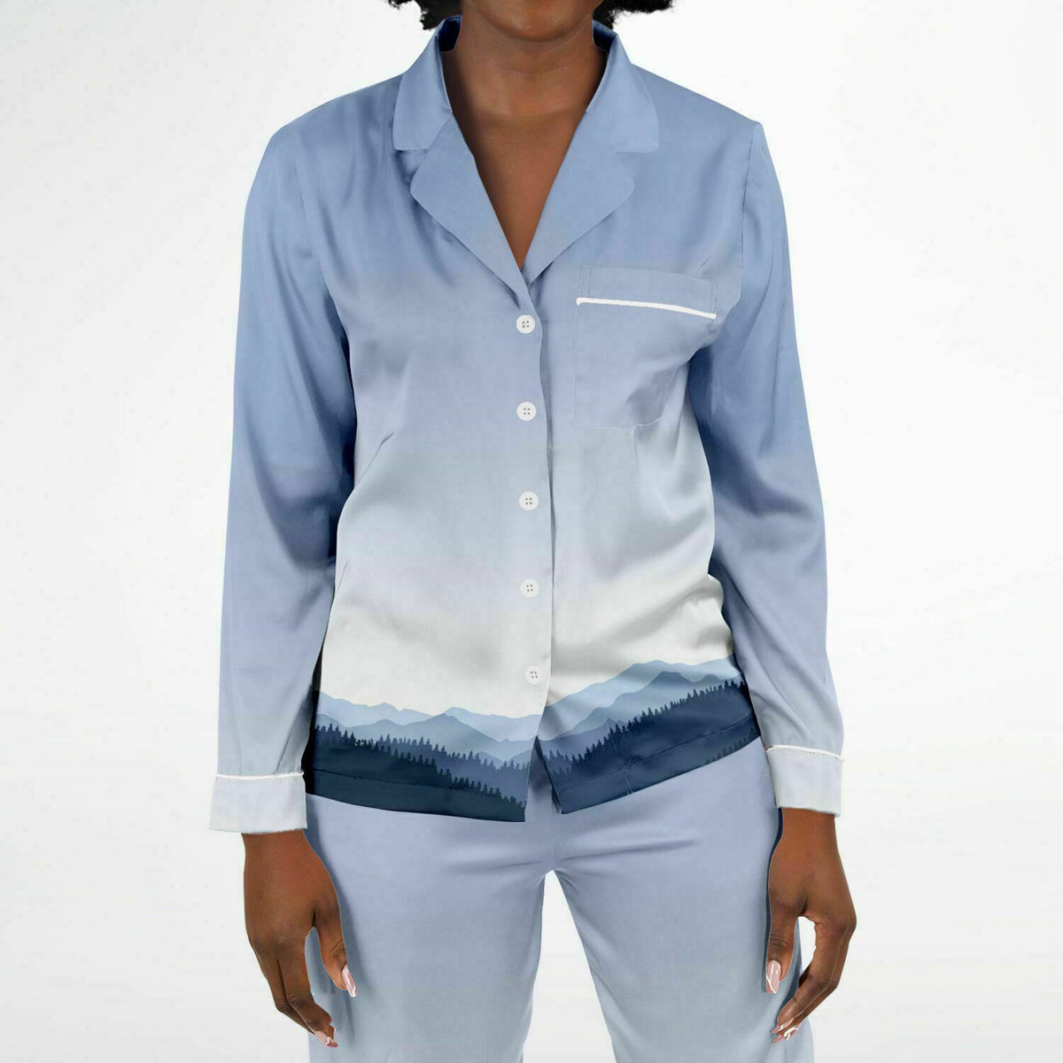 Mountain Gradient Satin Pajamas - Powderaddicts