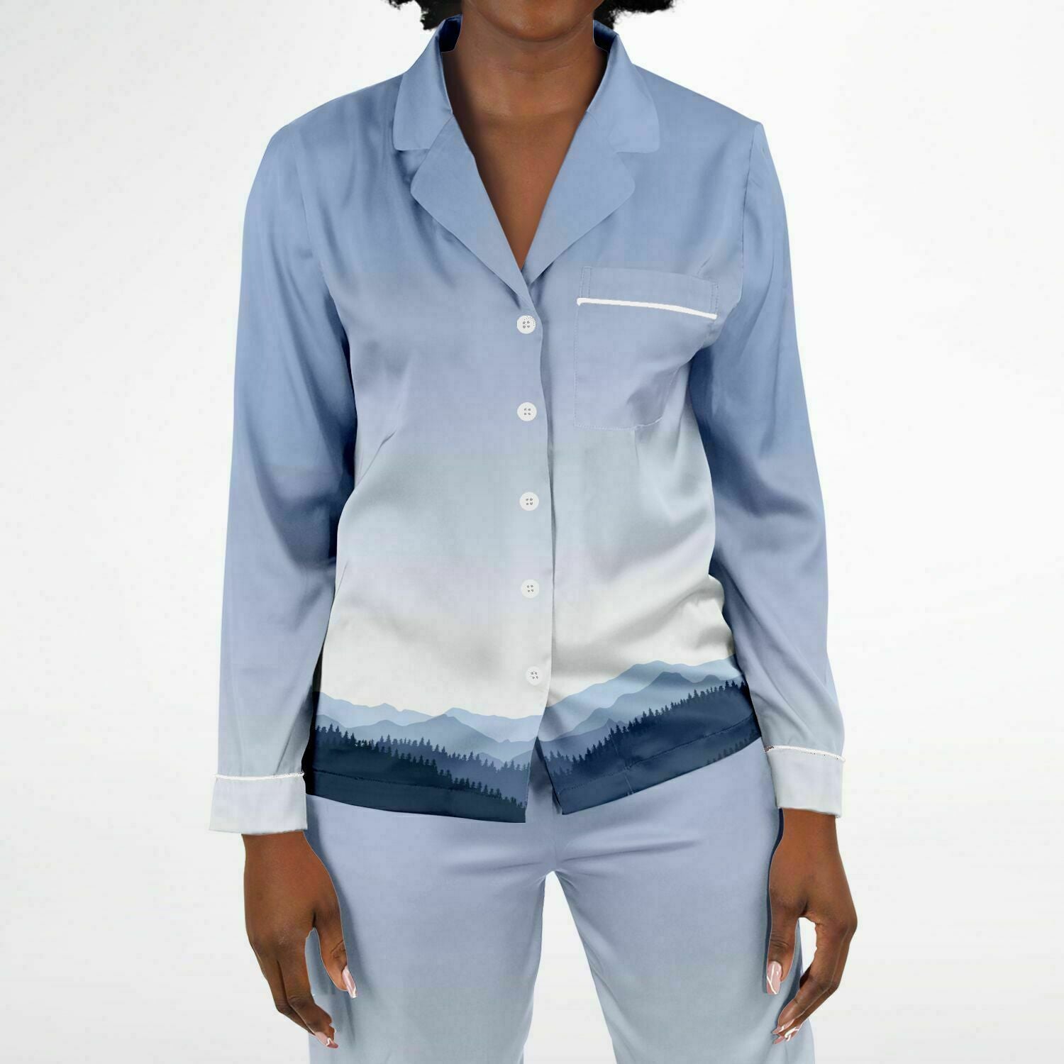 Mountain Gradient Satin Pajamas - Powderaddicts