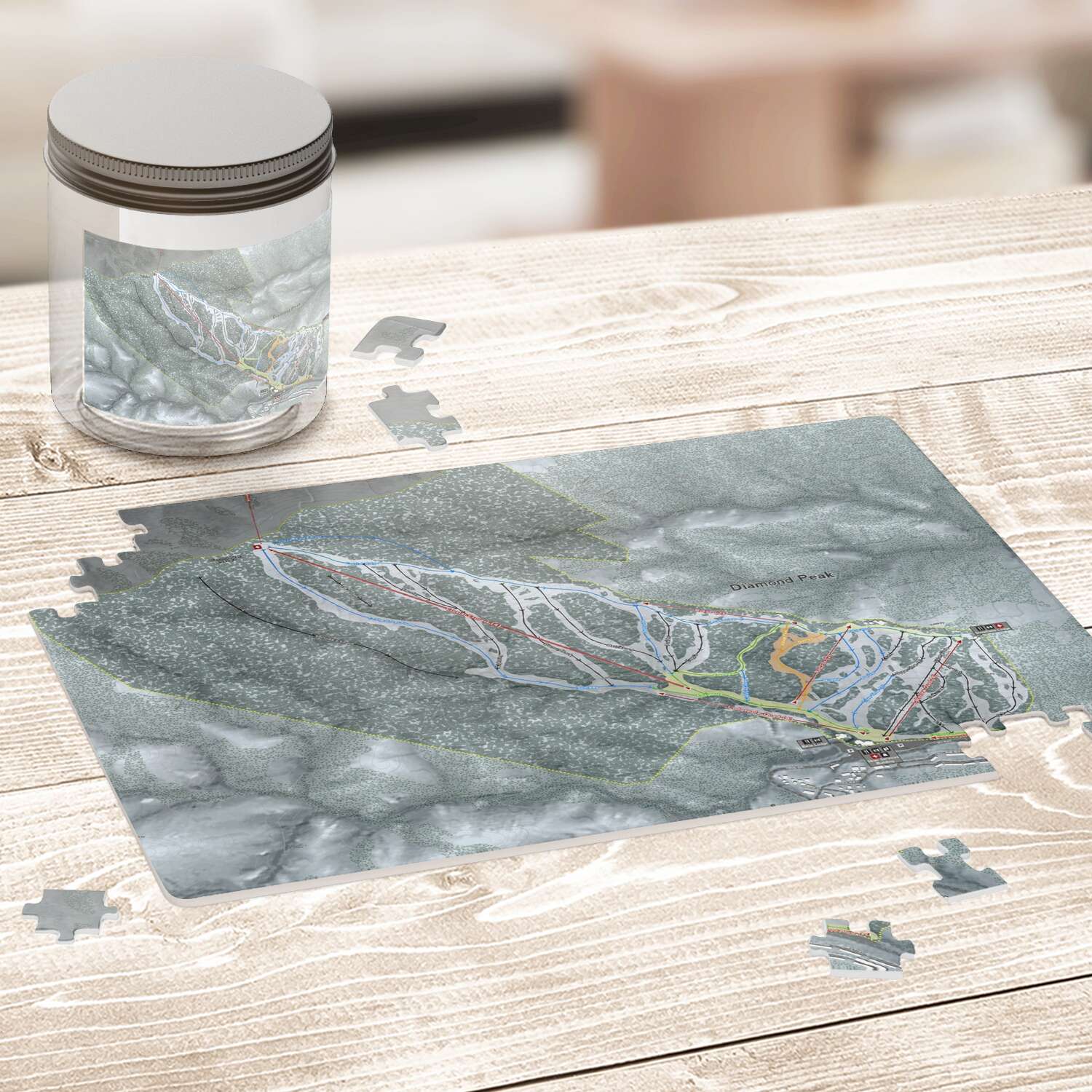 Diamond Peak Nevada Ski Trail Map Puzzle - Powderaddicts