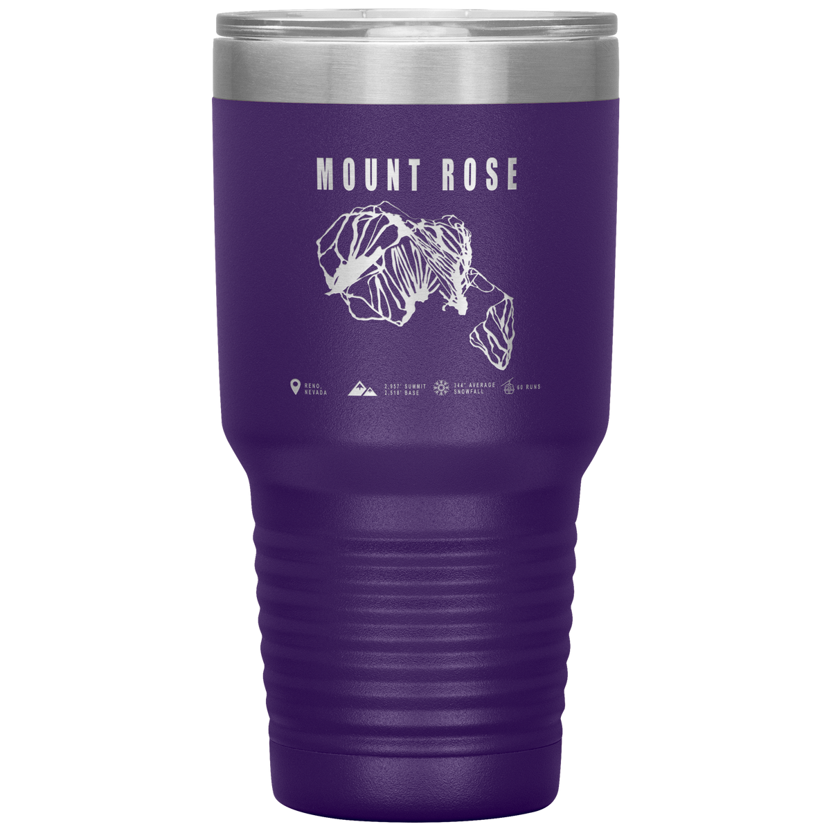 Mount Rose, Nevada Ski Trail Map 30oz Tumbler - Powderaddicts