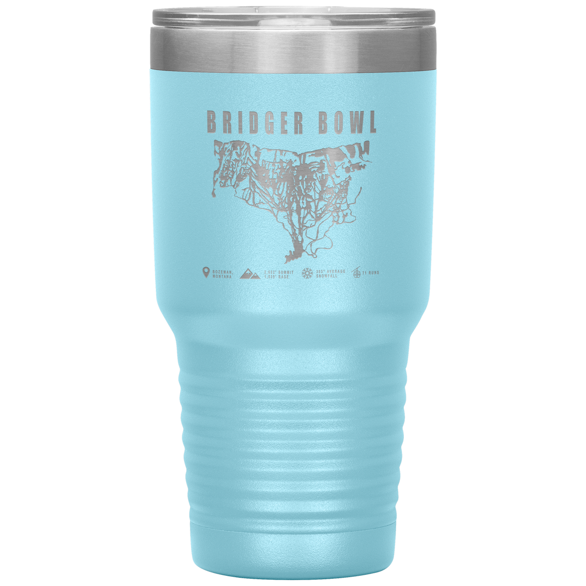 Bridger Bowl Montana Ski Trail Map 30oz Tumbler - Powderaddicts