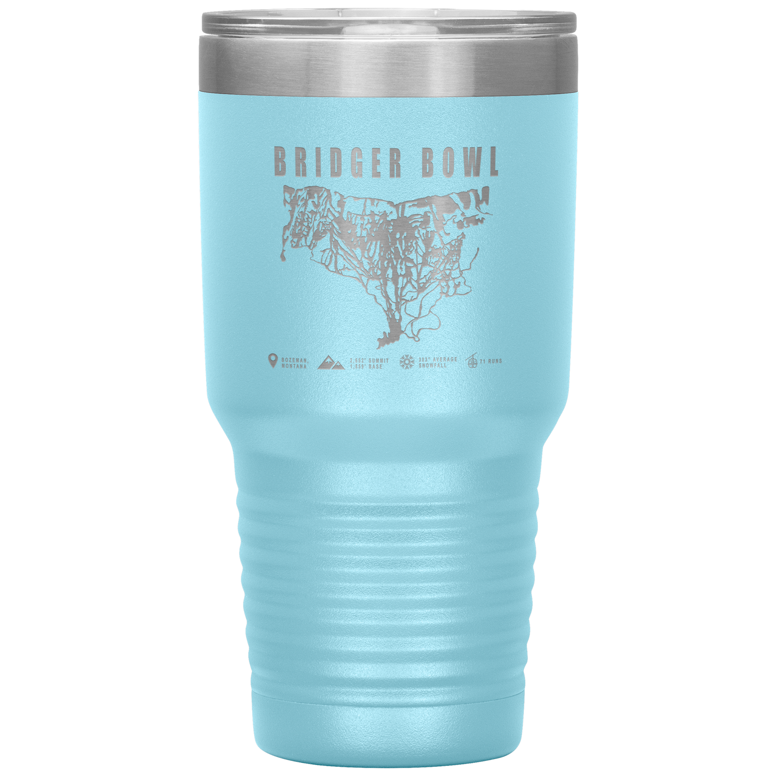 Bridger Bowl Montana Ski Trail Map 30oz Tumbler - Powderaddicts
