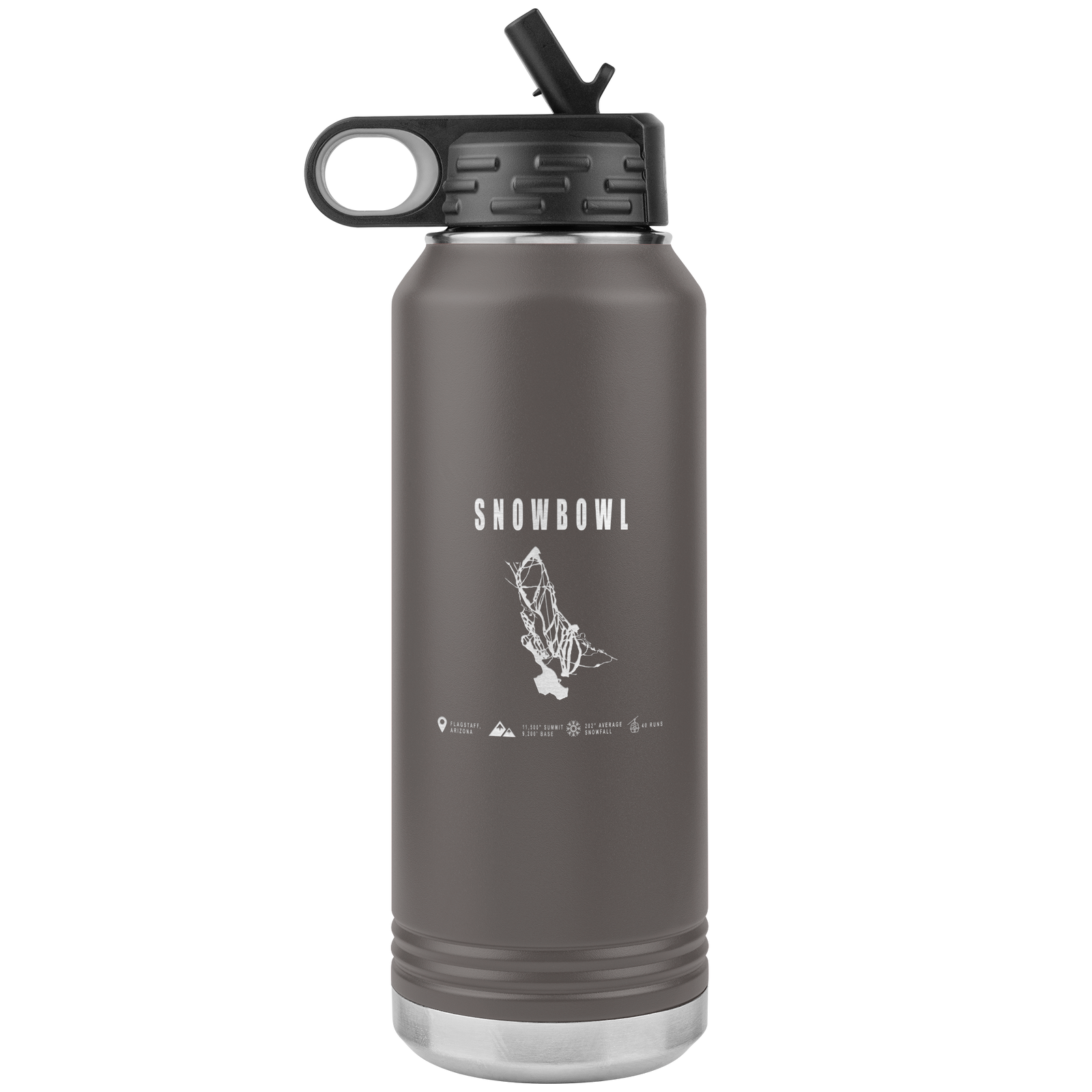 Snowbowl, Arizona Ski Trail Map 32oz Water Bottle Tumbler - Powderaddicts