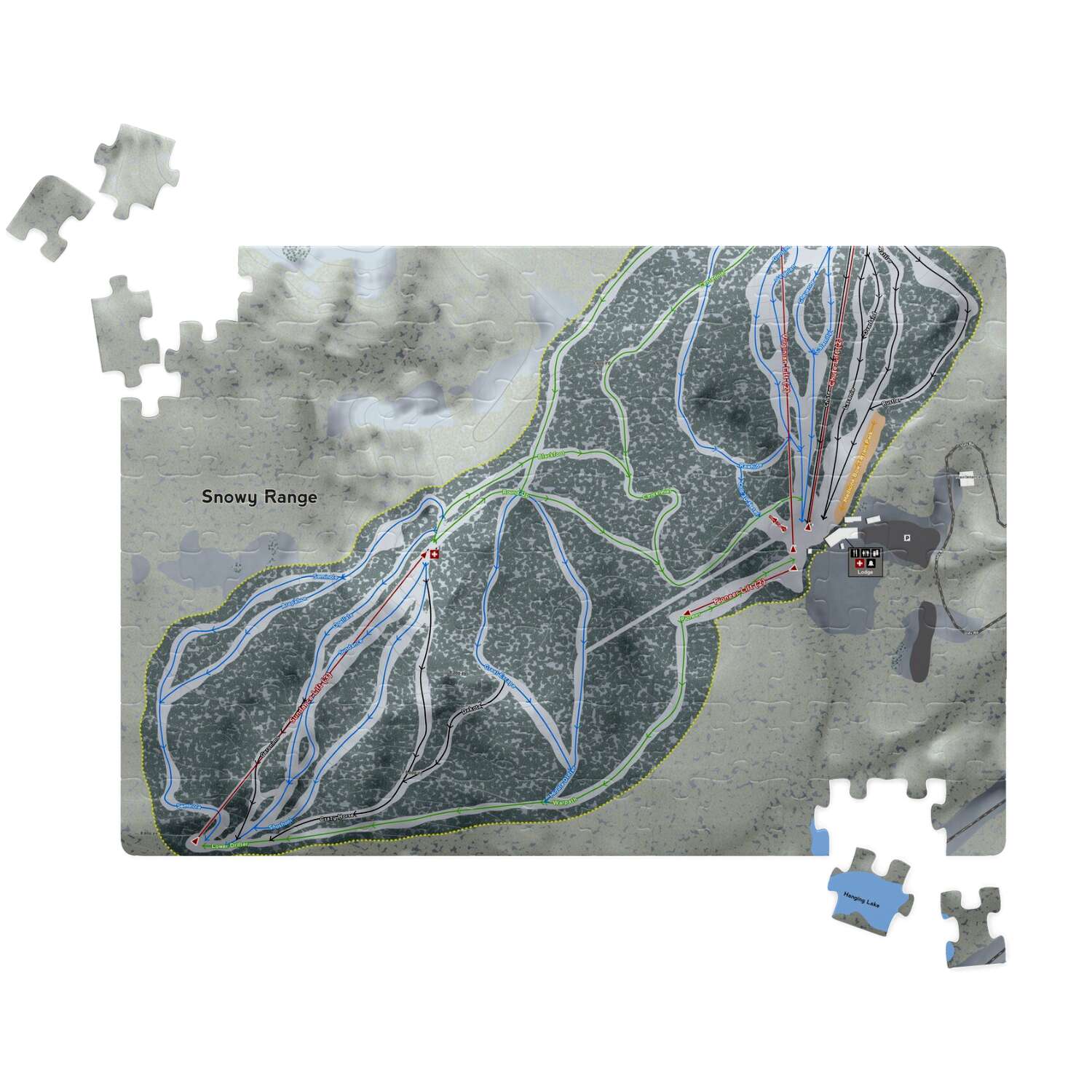 Snowy Range Wyoming Ski Trail Map Puzzle - Powderaddicts