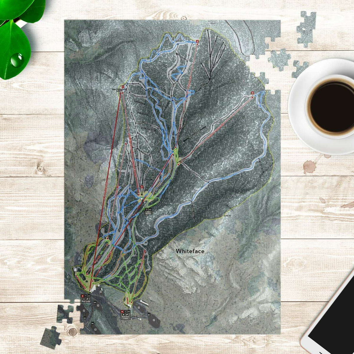 Whiteface, New York Ski Trail Map Puzzles - Powderaddicts