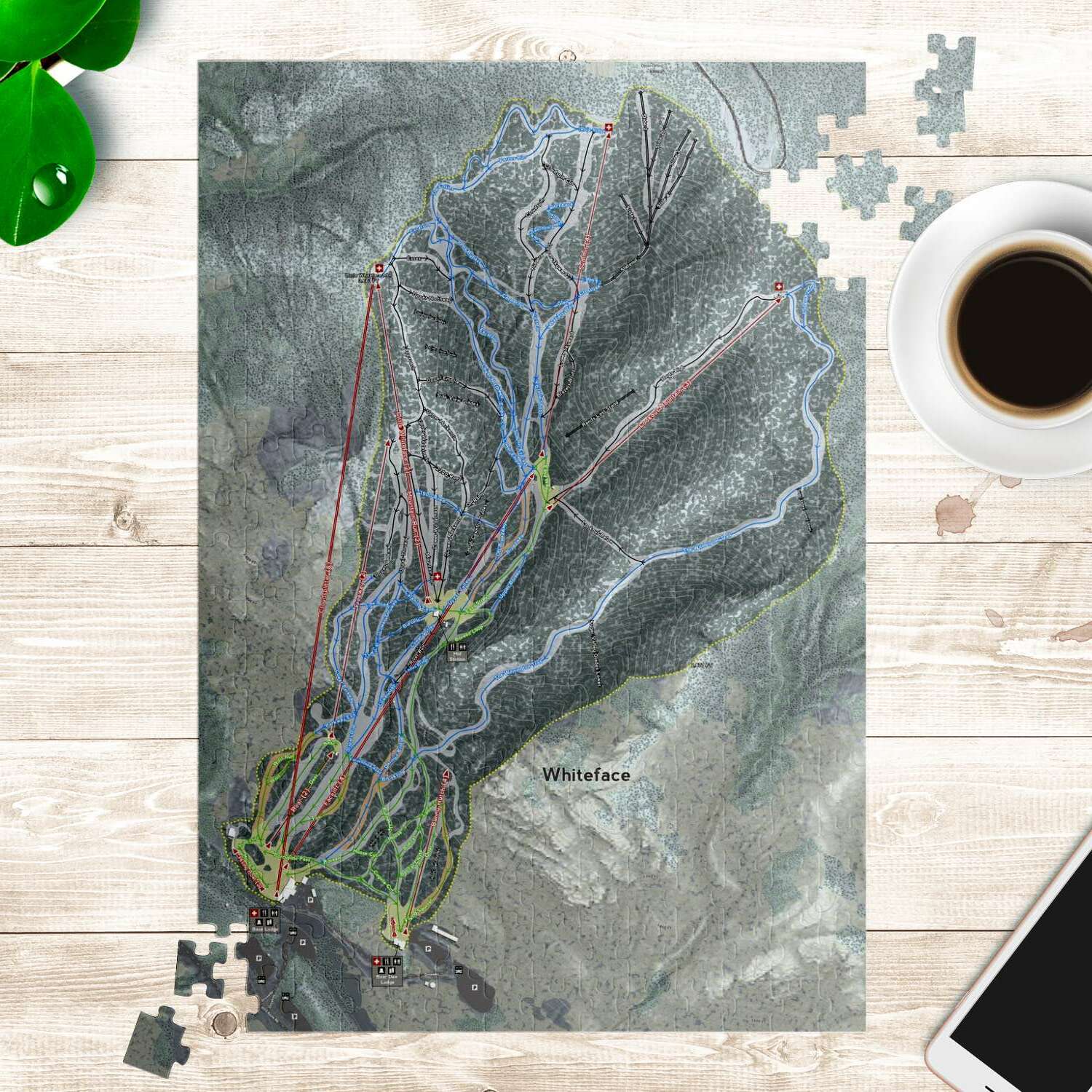Whiteface, New York Ski Trail Map Puzzles - Powderaddicts
