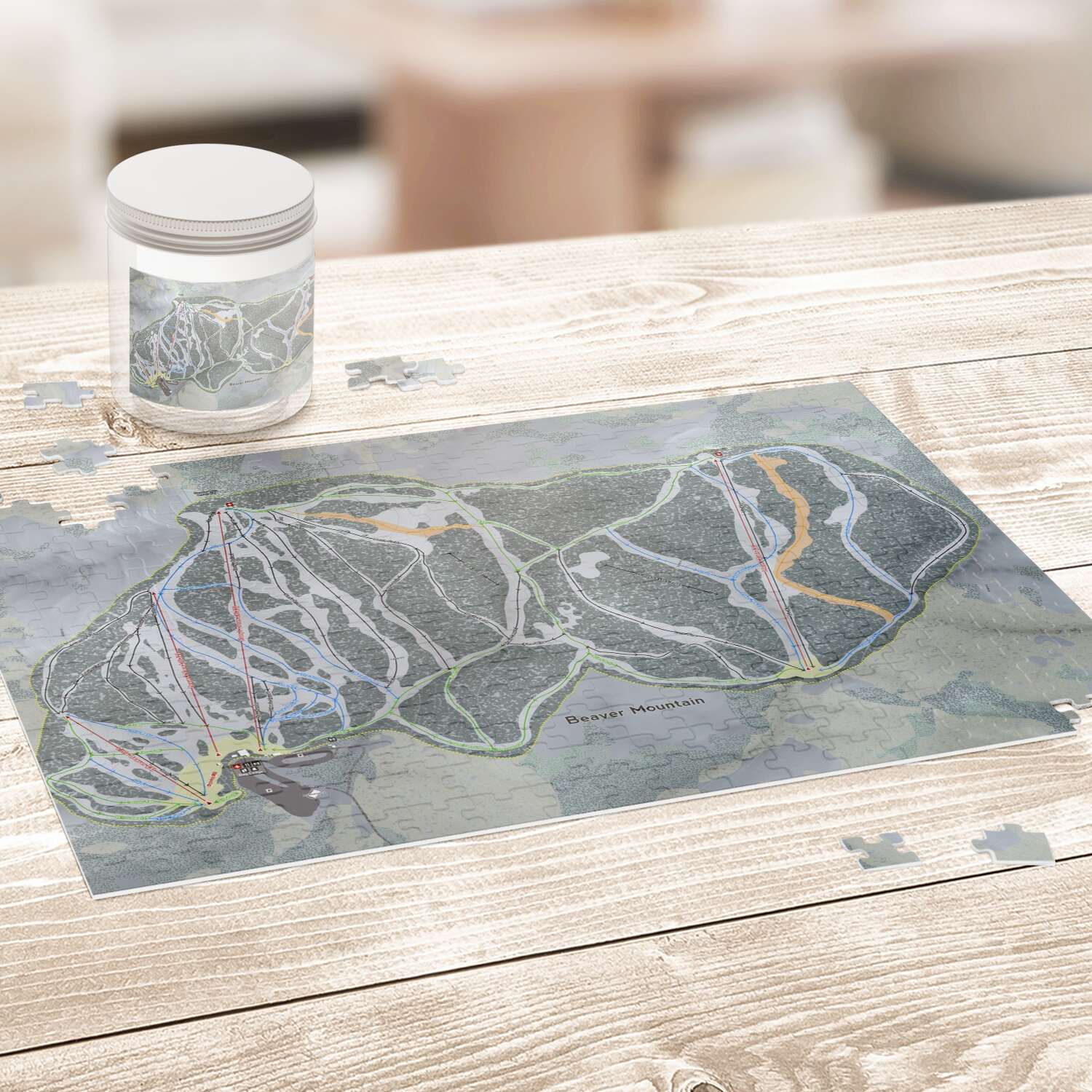 Beaver Mountain, Utah Ski Trail Map Puzzle - Powderaddicts