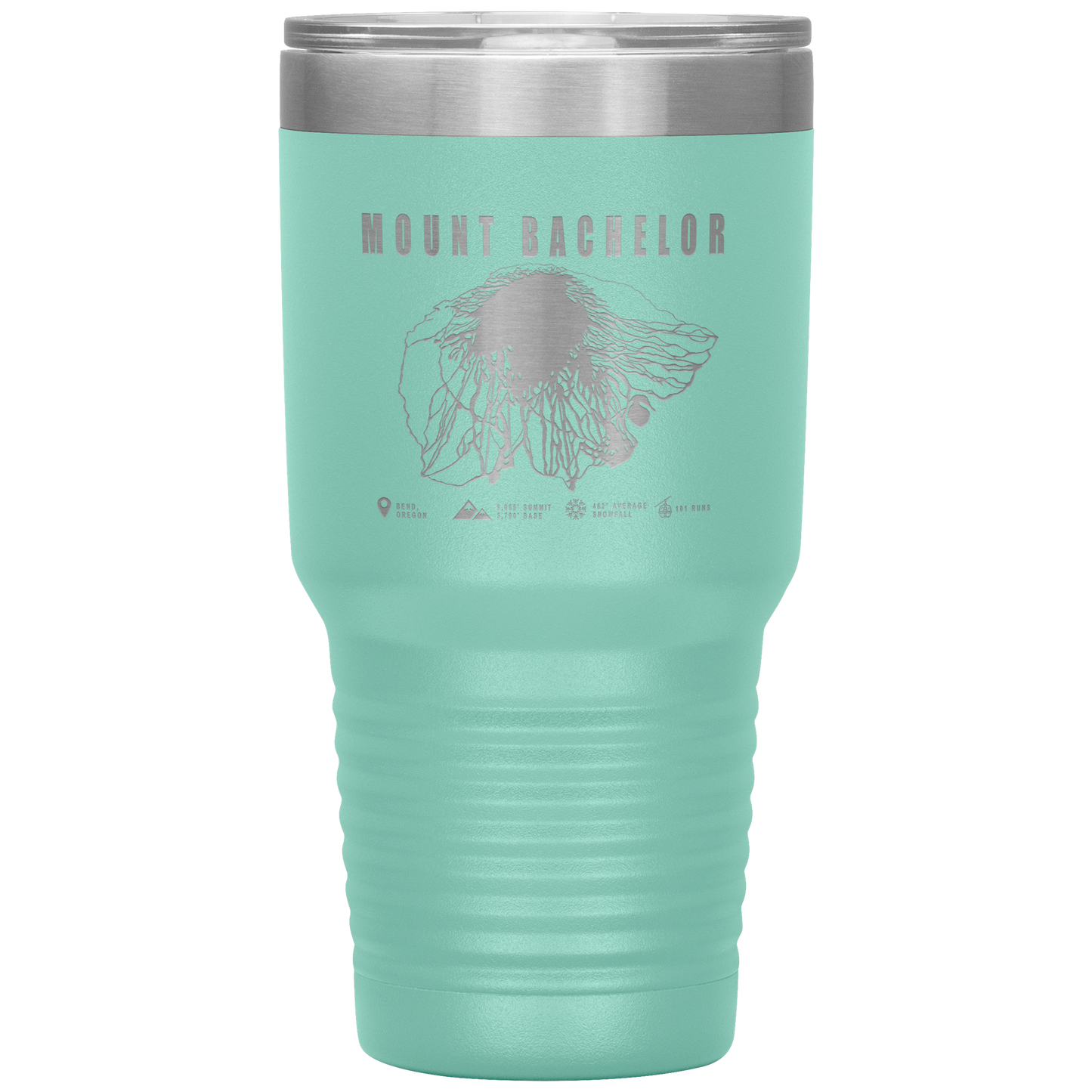 Mount Bachelor, Oregon Ski Trail Map 30oz Tumbler - Powderaddicts