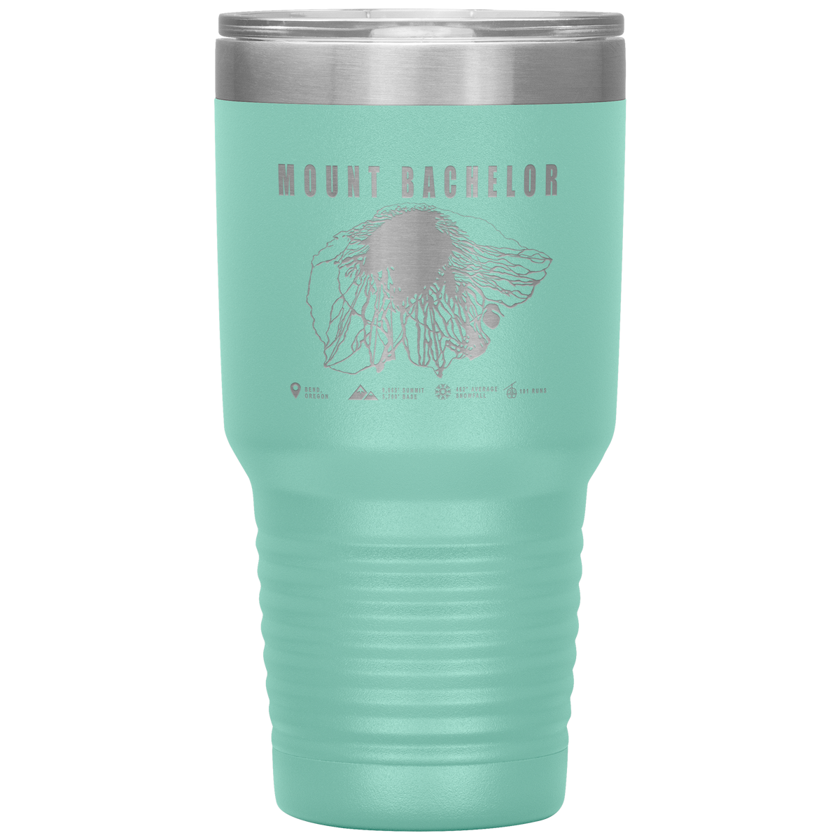 Mount Bachelor, Oregon Ski Trail Map 30oz Tumbler - Powderaddicts