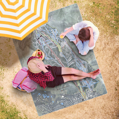 Aspen Mountain, Colorado Ski Resort Map Printed Beach Towel - Powderaddicts