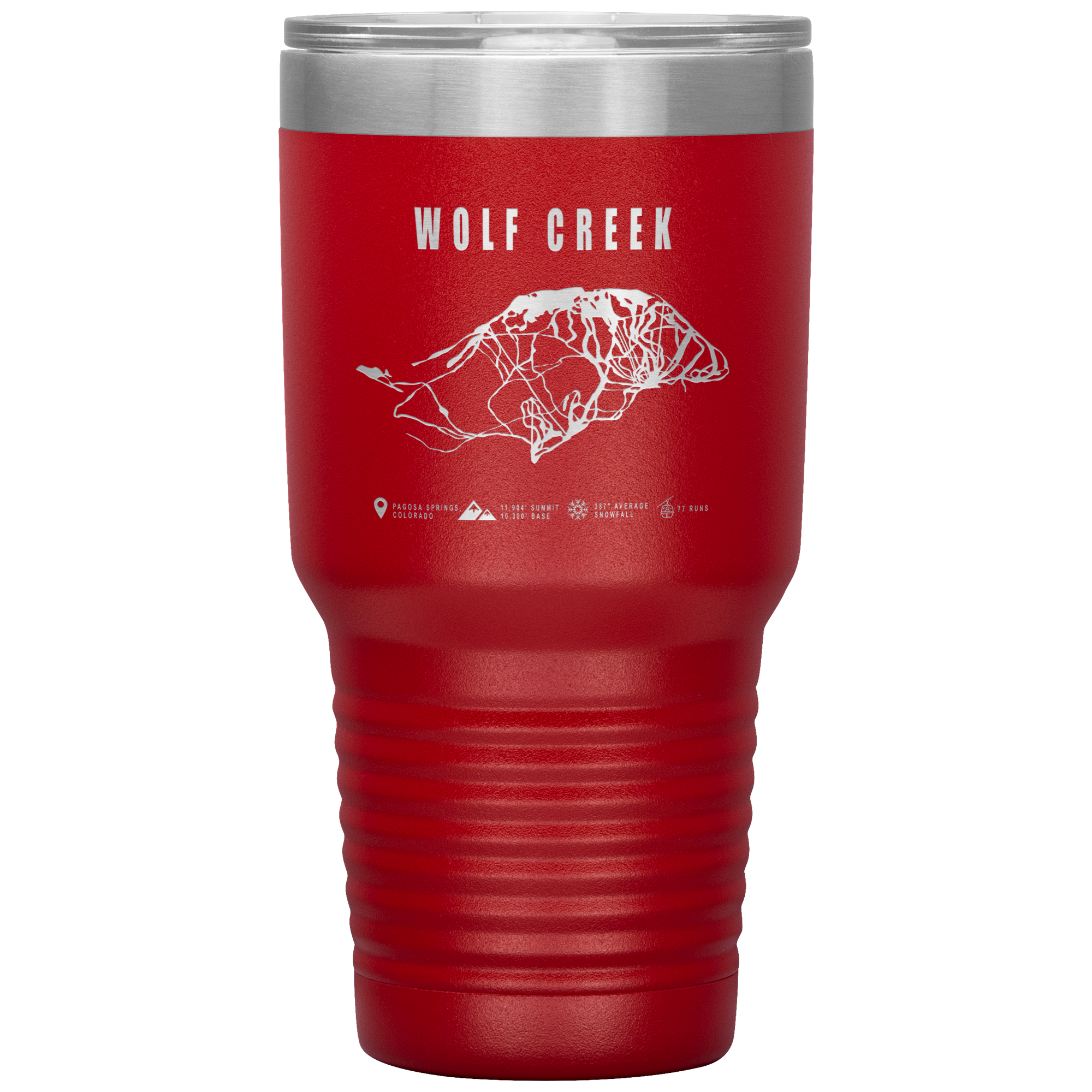 Wolf Creek Colorado Ski Trail Map 30oz Tumbler - Powderaddicts