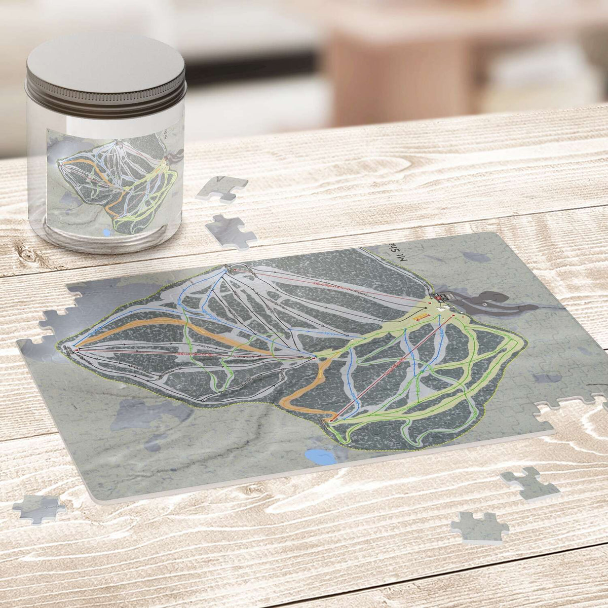 Mt. Shasta, California Ski Trail Map Puzzle - Powderaddicts