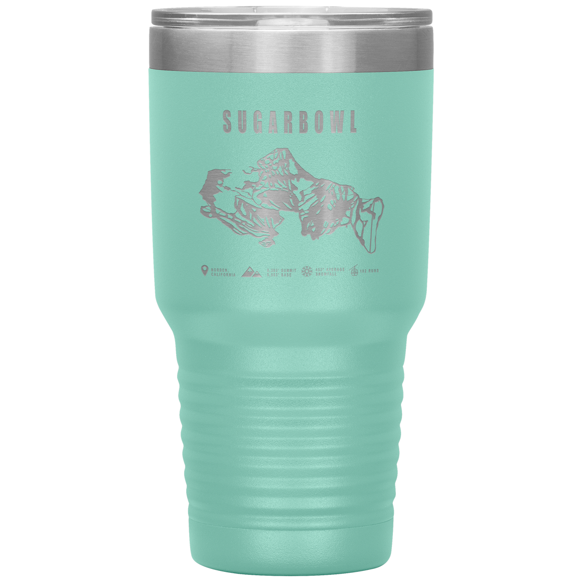 Sugarbowl, California Ski Trail Map 30oz Tumbler - Powderaddicts