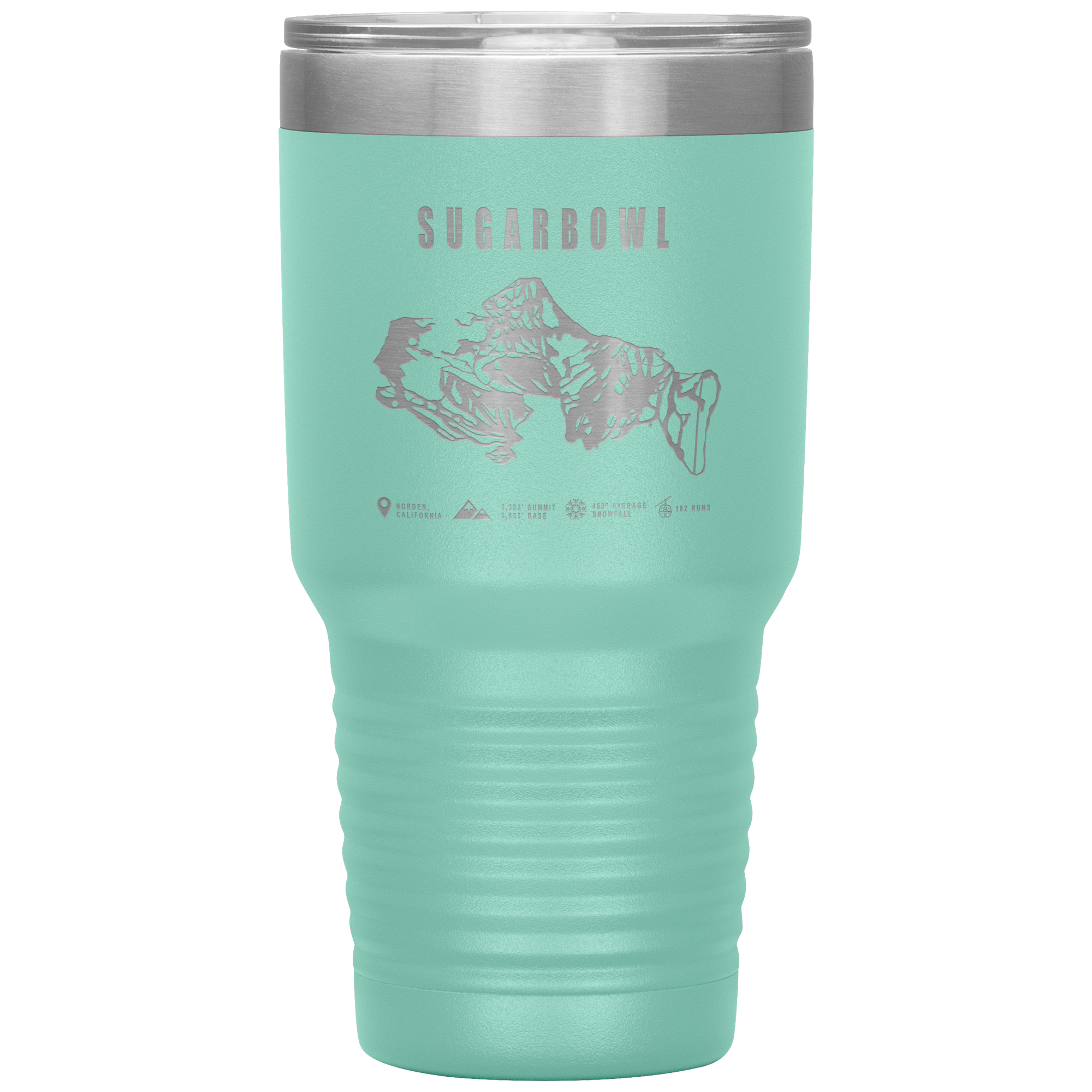Sugarbowl, California Ski Trail Map 30oz Tumbler - Powderaddicts